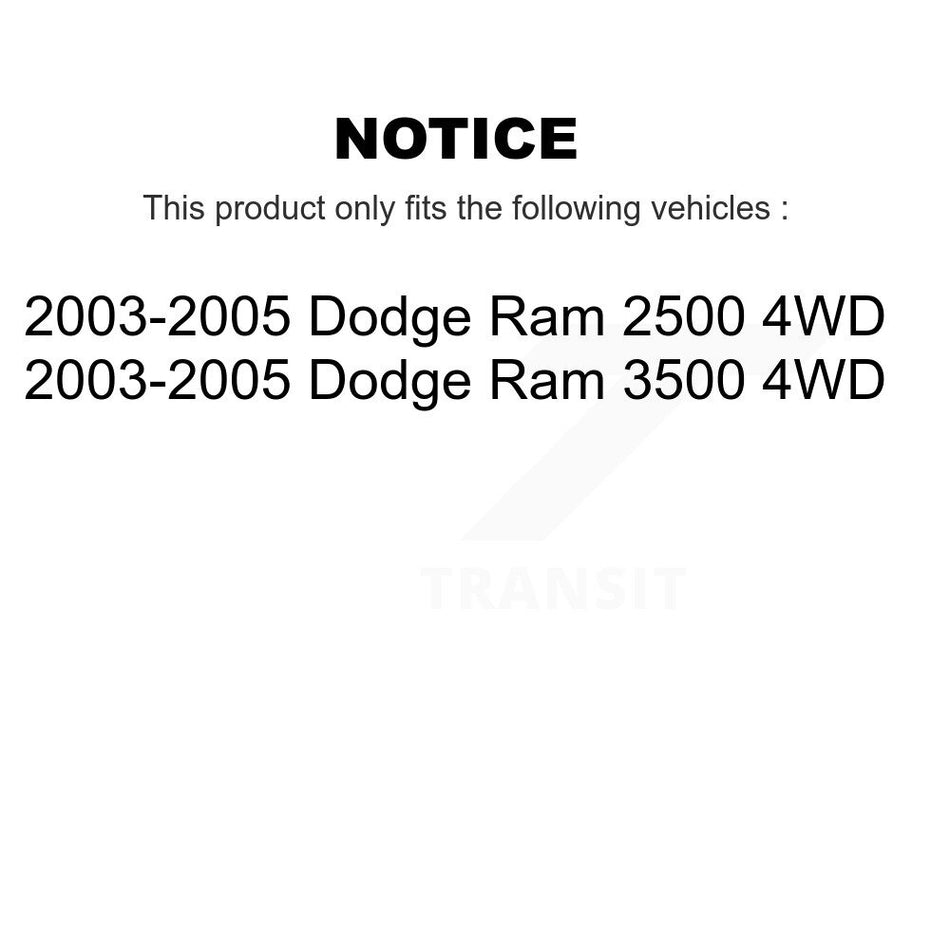 Front Hub Bearing Assembly With Disc Brake Rotors And Ceramic Pads Kit For 2003-2005 Dodge Ram 2500 3500 4WD KBB-122252