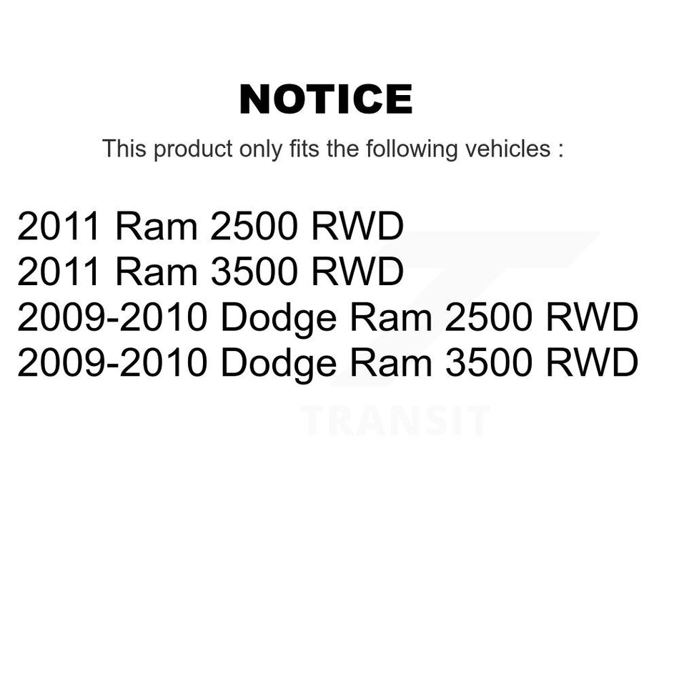 Front Hub Bearing Assembly With Disc Brake Rotors And Ceramic Pads Kit For Dodge Ram 2500 3500 RWD KBB-122370