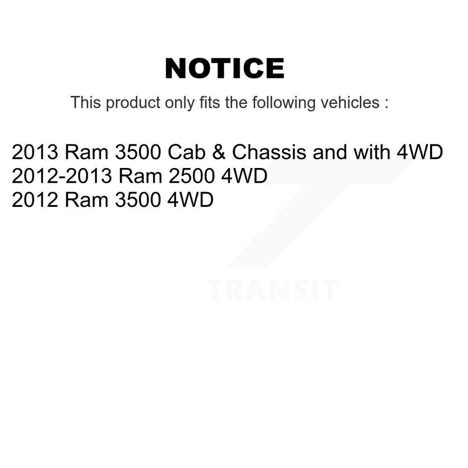 Front Hub Bearing Assembly With Disc Brake Rotors And Ceramic Pads Kit For Ram 2500 3500 KBB-122373
