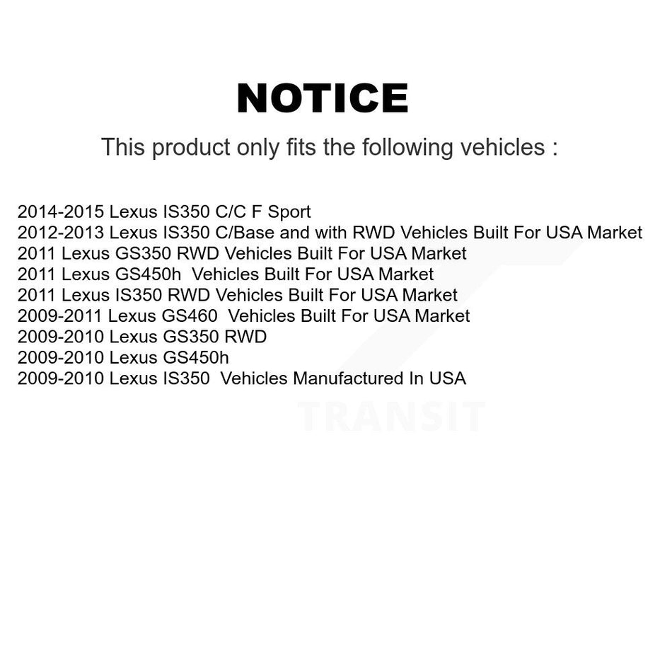 Front Hub Bearing Assembly With Disc Brake Rotors And Ceramic Pads Kit (5Pc) For Lexus IS350 GS350 GS450h GS460 KBB-122504