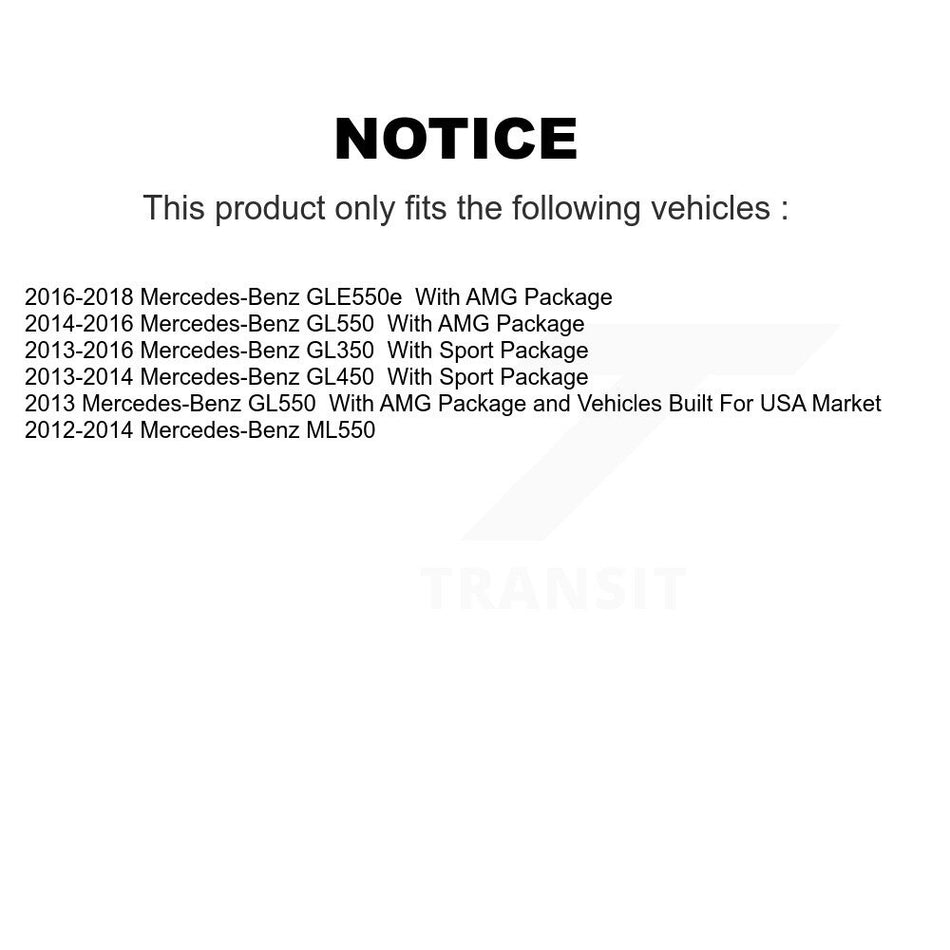 Front Hub Bearing Assembly With Coated Disc Brake Rotors And Ceramic Pads Kit For Mercedes-Benz ML550 GLE550e KBB-122827