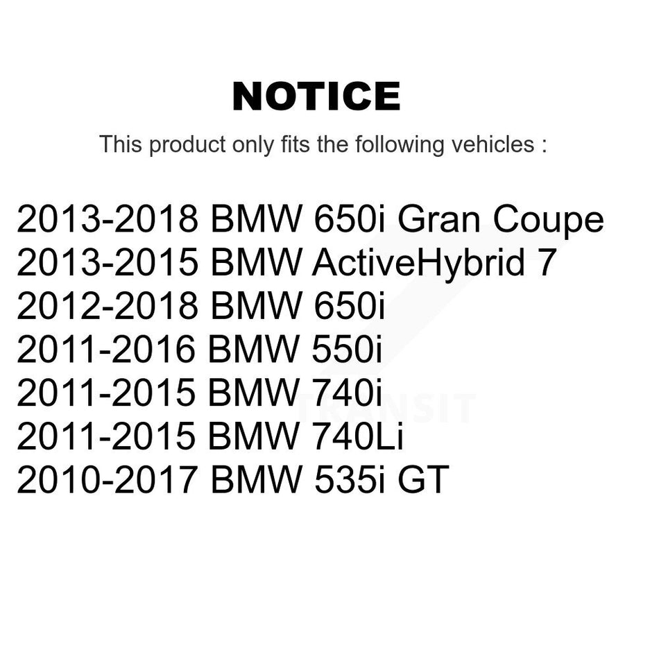 Front Hub Bearing Assembly With Disc Brake Rotors And Semi-Metallic Pads Kit For BMW 550i 650i 740Li 740i 535i GT Gran Coupe ActiveHybrid 7 KBB-122875