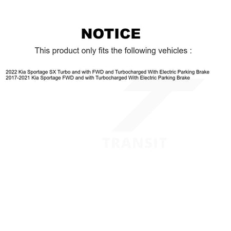 Front Rear Hub Bearing Disc Brake Rotor And Semi-Metallic Pad Kit (10Pc) For Kia Sportage KBB-123043