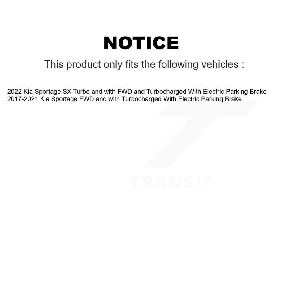 Front Rear Hub Bearing Disc Brake Rotor And Semi-Metallic Pad Kit (10Pc) For Kia Sportage KBB-123043