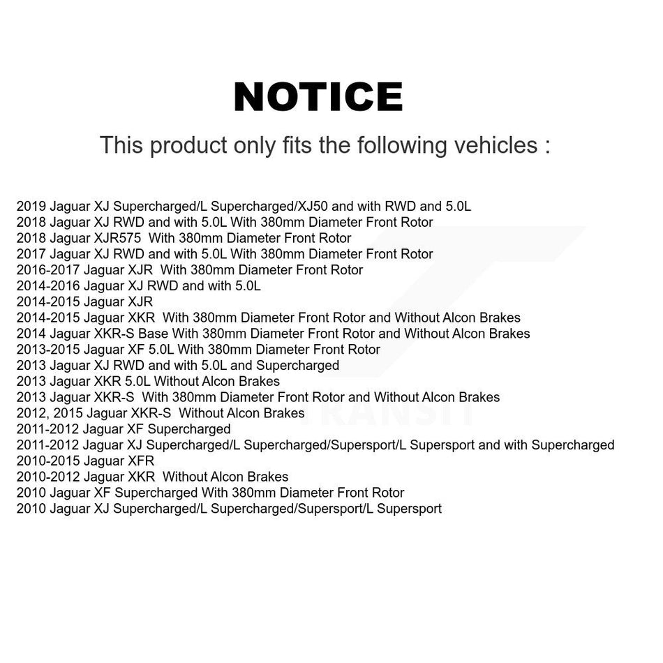Front Hub Bearing Assembly With Coated Disc Brake Rotors And Ceramic Pads Kit For Jaguar XF XJ XKR XJR XJR575 KBB-123104