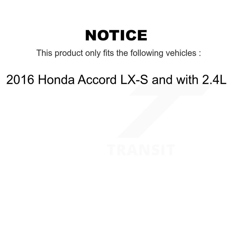 Front Rear Wheel Hub Bearings Assembly Disc Brake Rotors And Ceramic Pads Kit (10Pc) For 2016 Honda Accord LX-S with 2.4L KBB-123312