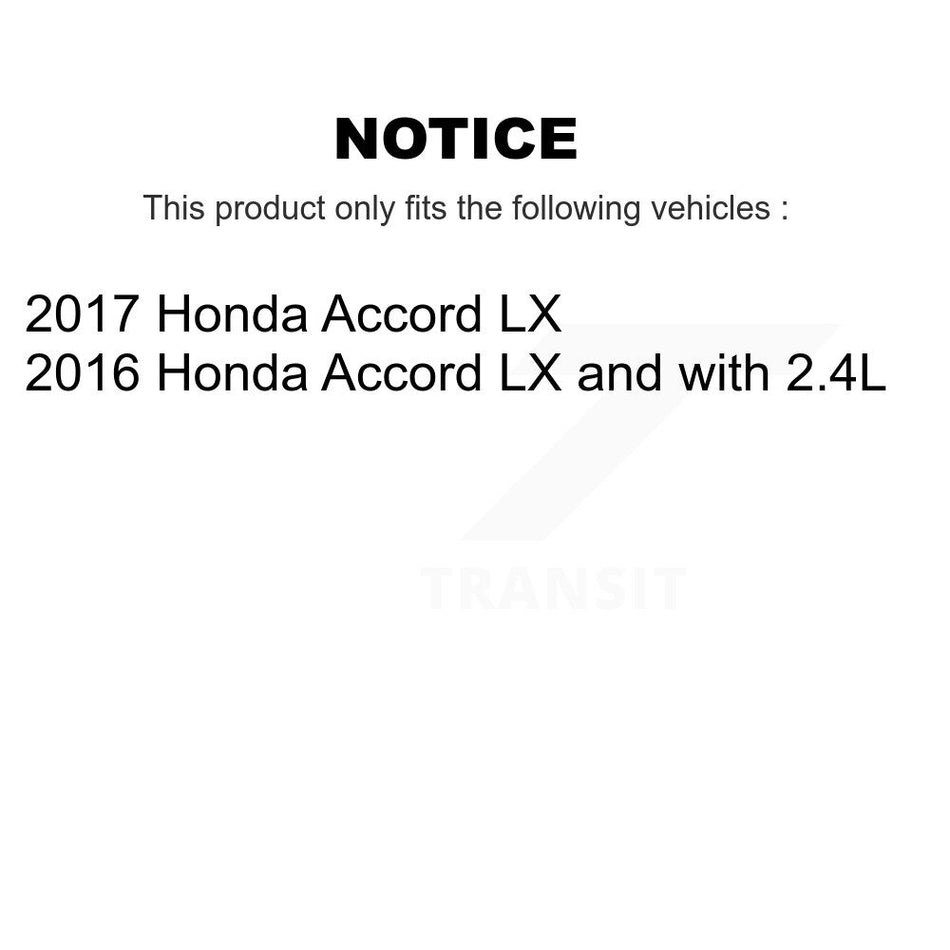 Front Rear Wheel Hub Bearings Assembly Coated Disc Brake Rotors And Semi-Metallic Pads Kit (10Pc) For Honda Accord KBB-123351