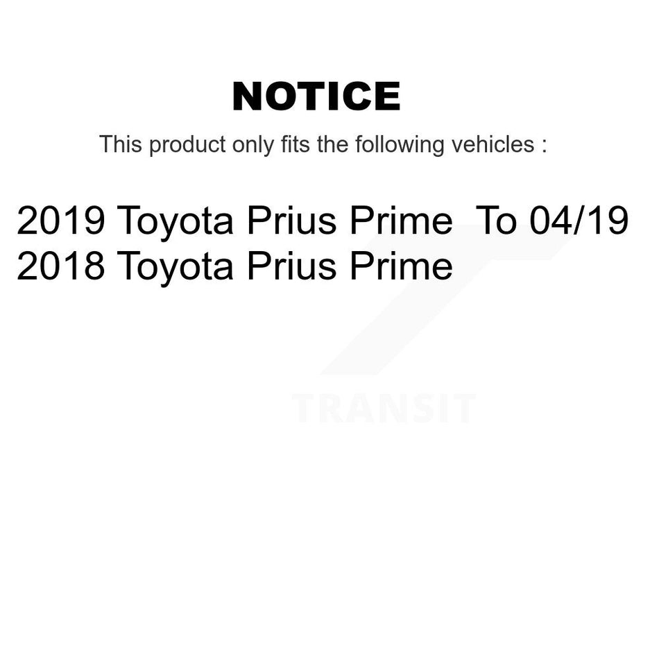 Front Rear Hub Bearing Coated Disc Brake Rotor And Pads Kit (10Pc) For Toyota Prius Prime KBB-123361