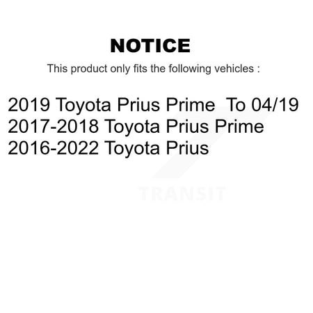Front Rear Hub Bearing Disc Brake Rotor And Ceramic Pad Kit (10Pc) For Toyota Prius Prime KBB-124010