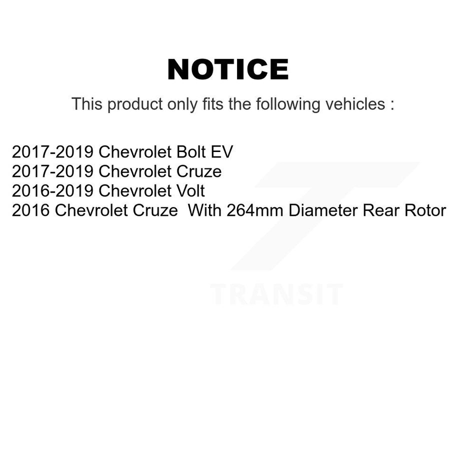 Front Rear Hub Bearings Assembly Disc Brake Rotors And Ceramic Pads Kit (10Pc) For Chevrolet Volt Bolt EV KBB-124011