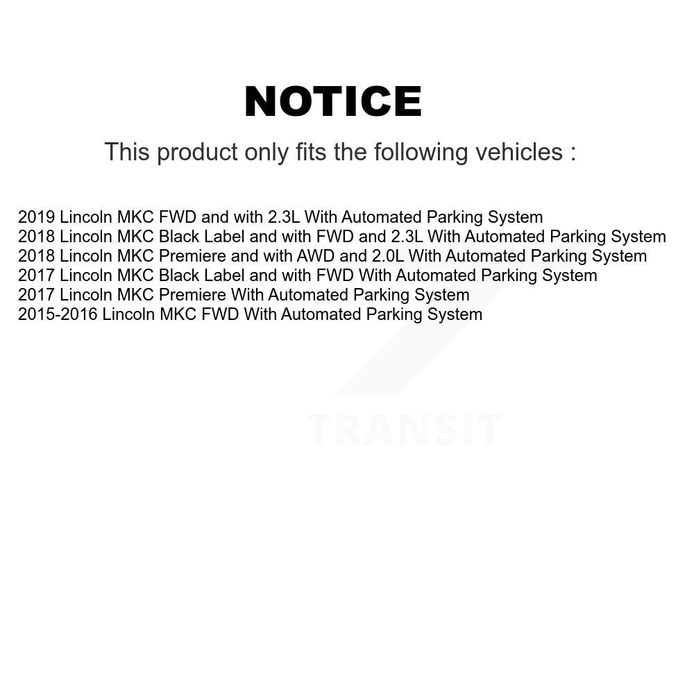 Front Rear Hub Bearing Disc Brake Rotor And Semi-Metallic Pads Kit (10Pc) For Lincoln MKC KBB-124127