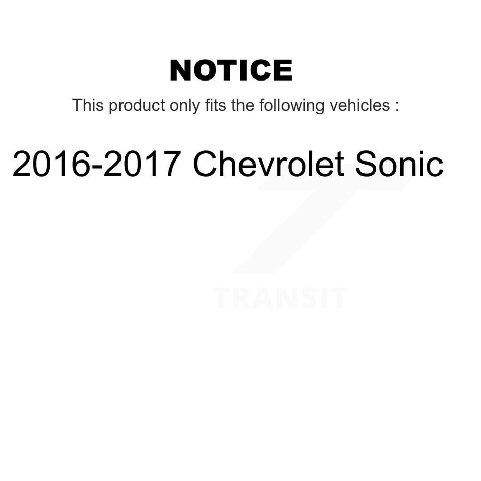 Front Rear Hub Bearing Disc Brake Rotor And Pads Kit (10Pc) For 2016-2017 Chevrolet Sonic KBB-124268