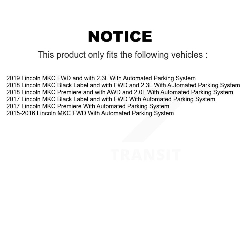 Front Rear Hub Bearing Coated Disc Brake Rotor And Ceramic Pad Kit (10Pc) For Lincoln MKC KBB-124353