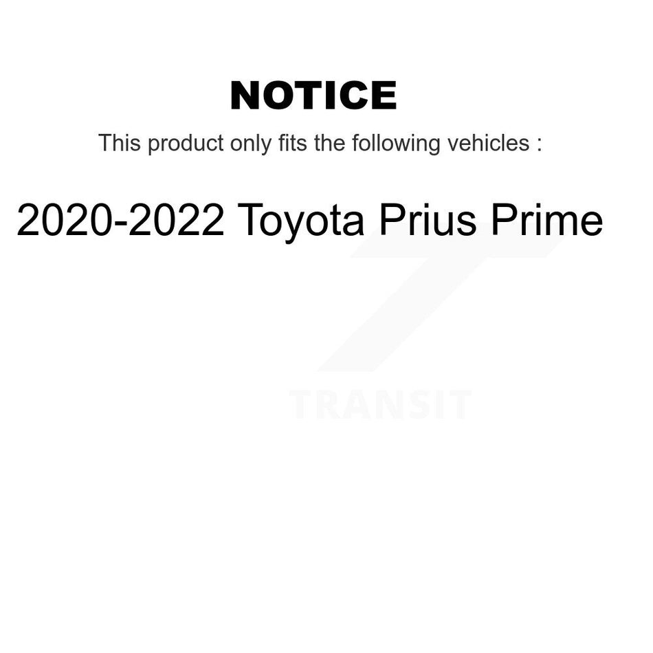 Front Rear Hub Bearing Disc Brake Rotor & Pad Kit (10Pc) For 2020-2022 Toyota Prius Prime KBB-125101