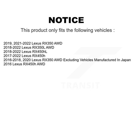 Front Rear Hub Bearing Brake Rotor & Pad Kit (10Pc) For Lexus RX350 RX450h RX350L RX450hL KBB-125173