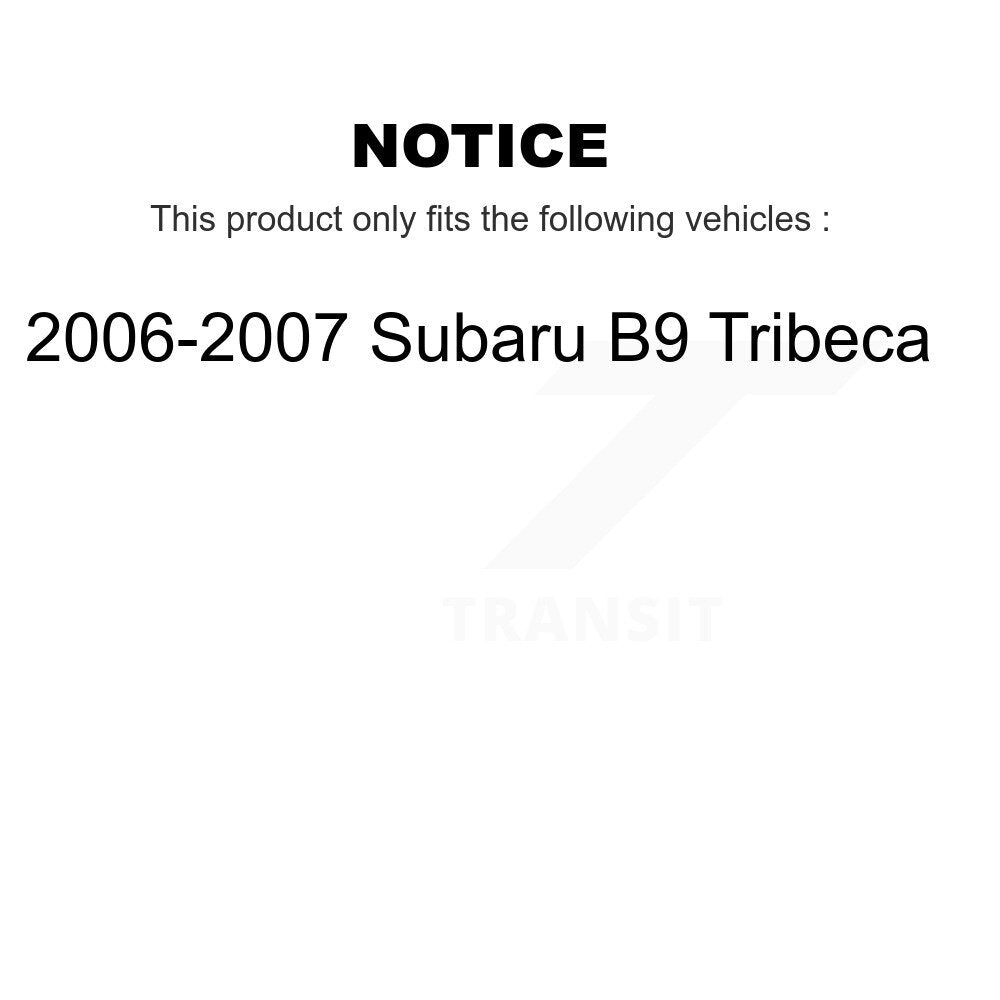 Front Rear Hub Bearing Disc Brake Rotor & Pads Kit (10Pc) For 2006-2007 Subaru B9 Tribeca KBB-125417