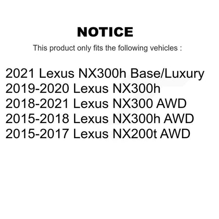 Front Rear Hub Bearing Coated Brake Rotor & Pads Kit (10Pc) For Lexus NX300 NX200t NX300h KBB-125541