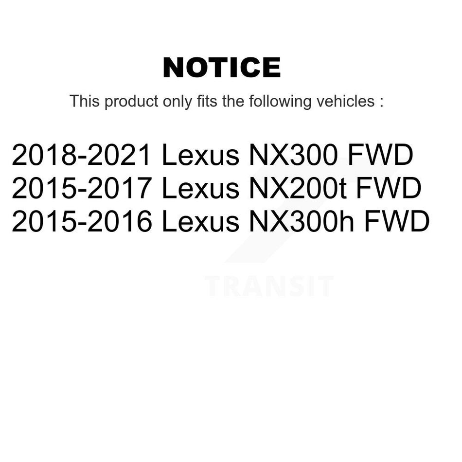 Front Rear Hub Bearing Coat Brake Rotor Pads Kit (10Pc) For Lexus NX300 NX200t NX300h FWD KBB-125841