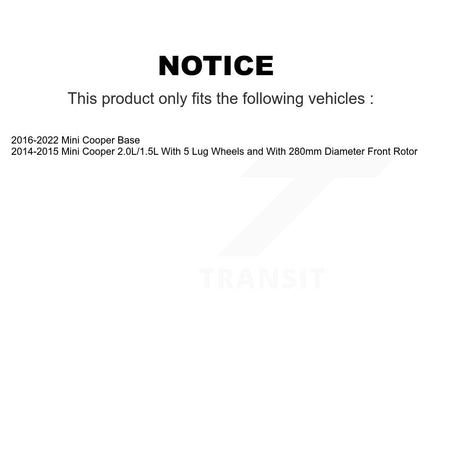 Front Hub Bearing Assembly Coated Disc Brake Rotors And Pads Kit For Mini Cooper KBB-126029