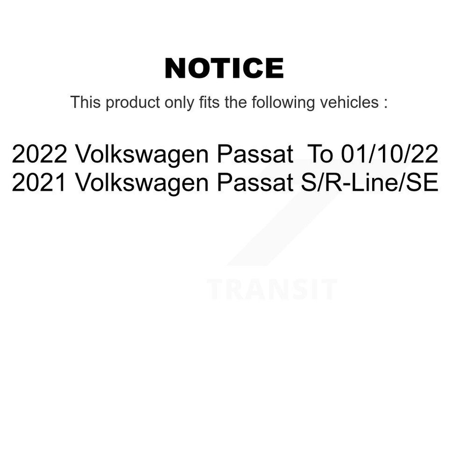 Front Hub Bearing Assembly Disc Brake Rotors And Pads Kit For Volkswagen Passat KBB-126453