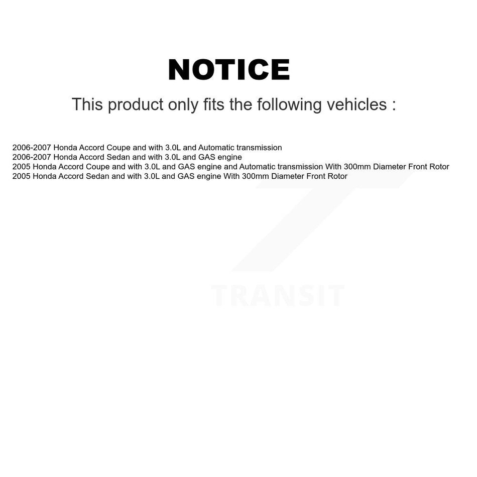 Front Wheel Bearing Coated Drilled Slotted Disc Brake Rotor And Pads Kit For Honda Accord KBB-126619