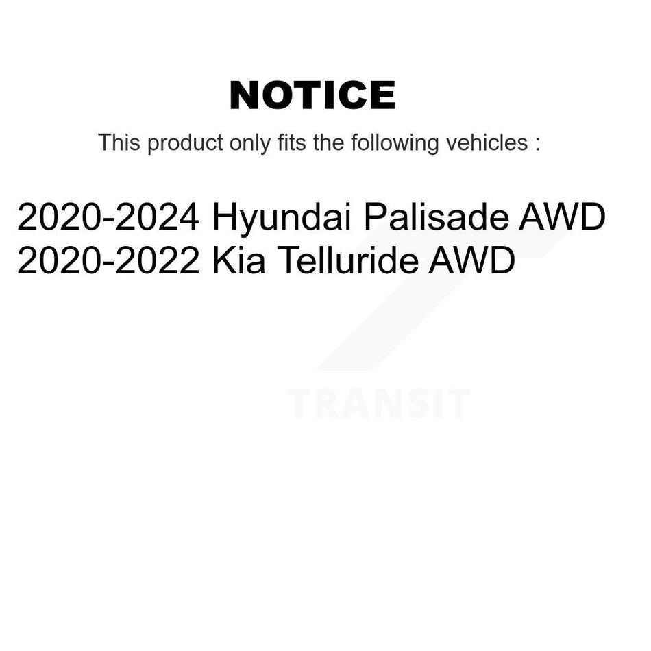 Front Rear Hub Bearing Brake Rotor Pads Kit (10Pc) For Hyundai Palisade Kia Telluride AWD KBB-126932
