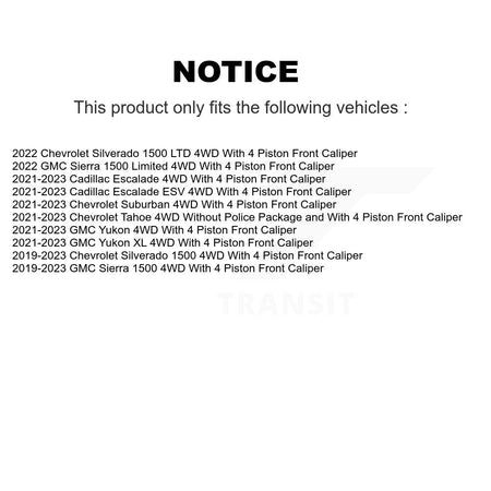 Front Hub Bearing Coat Brake Rotor Pads Kit For Chevrolet GMC Silverado 1500 Sierra Yukon KBB-127239