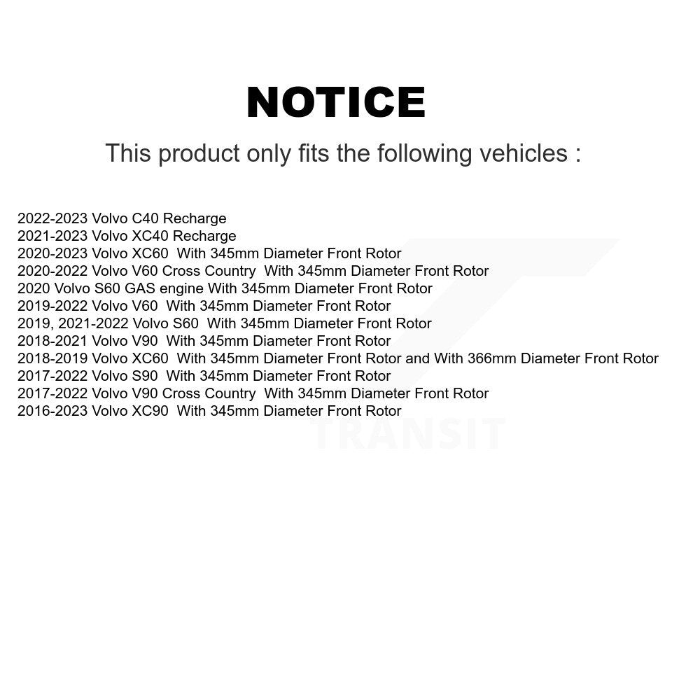 Front Hub Bearing Brake Rotor Pad Kit For Volvo XC60 XC90 S60 XC40 Recharge V60 V90 Cross KBB-127478