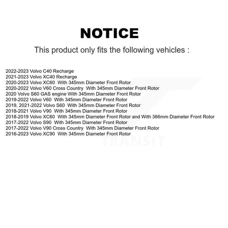 Front Hub Bearing Brake Rotor Pad Kit For Volvo XC60 XC90 S60 XC40 Recharge V60 V90 Cross KBB-127504