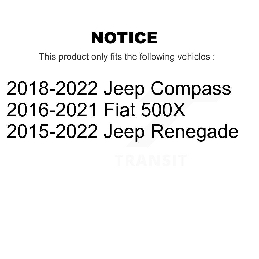 Front Hub Bearing Assembly Disc Brake Rotor & Pad Kit For Jeep Compass Renegade Fiat 500X KBB-127575