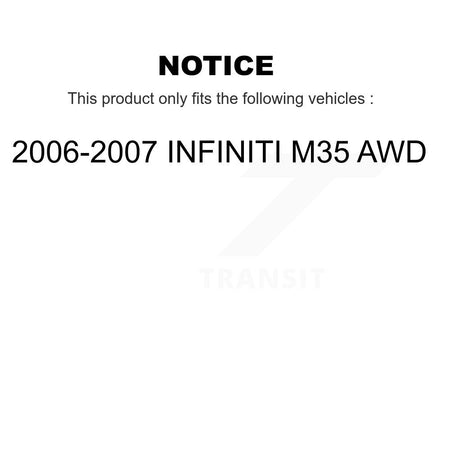 Front Rear Hub Bearing Disc Brake Rotor And Pad Kit (10Pc) For 2006-2007 INFINITI M35 AWD KBB-127598