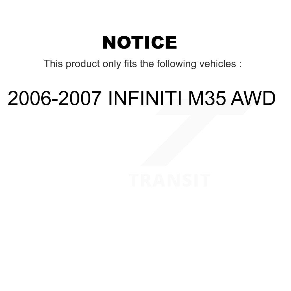 Front Rear Hub Bearing Coated Brake Rotor & Pad Kit (10Pc) For 2006-2007 INFINITI M35 AWD KBB-127653