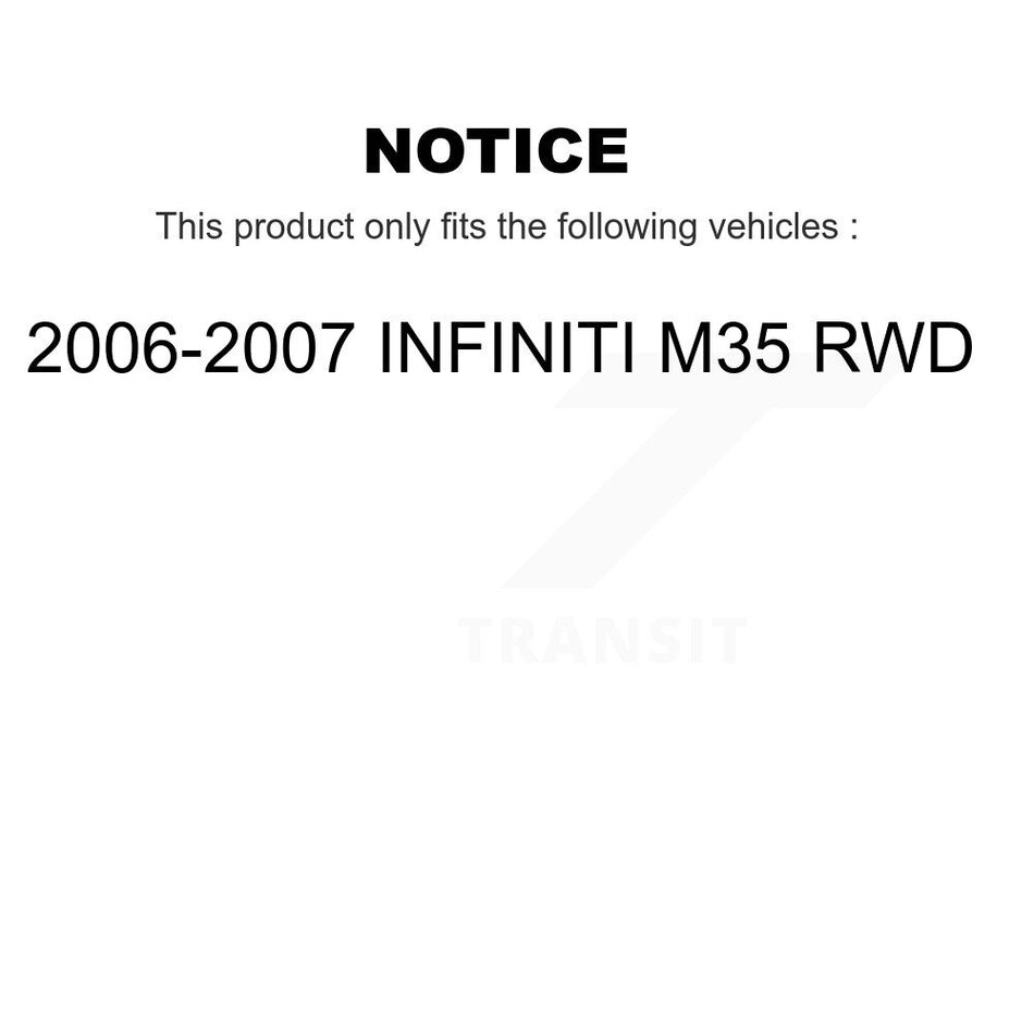 Front Rear Hub Bearing Coated Brake Rotor & Pad Kit (10Pc) For 2006-2007 INFINITI M35 RWD KBB-127743