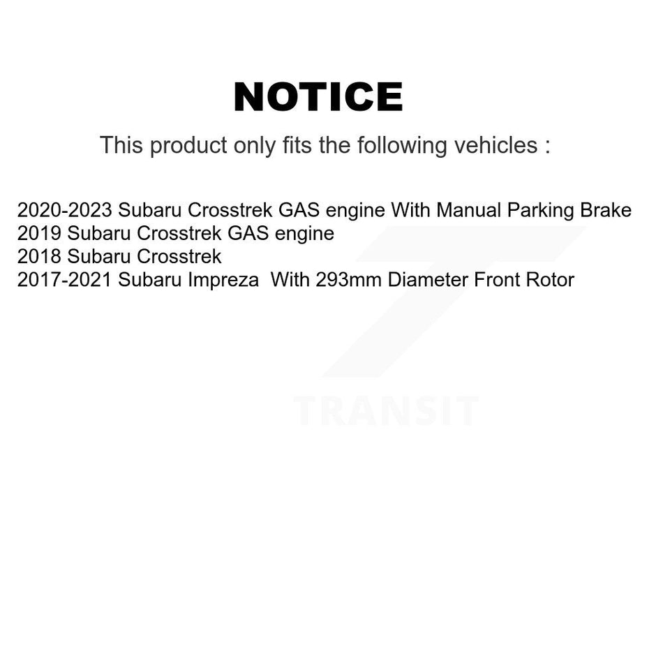 Front Rear Hub Bearing Disc Brake Rotors And Pads Kit (10Pc) For Subaru Crosstrek Impreza KBB-128519