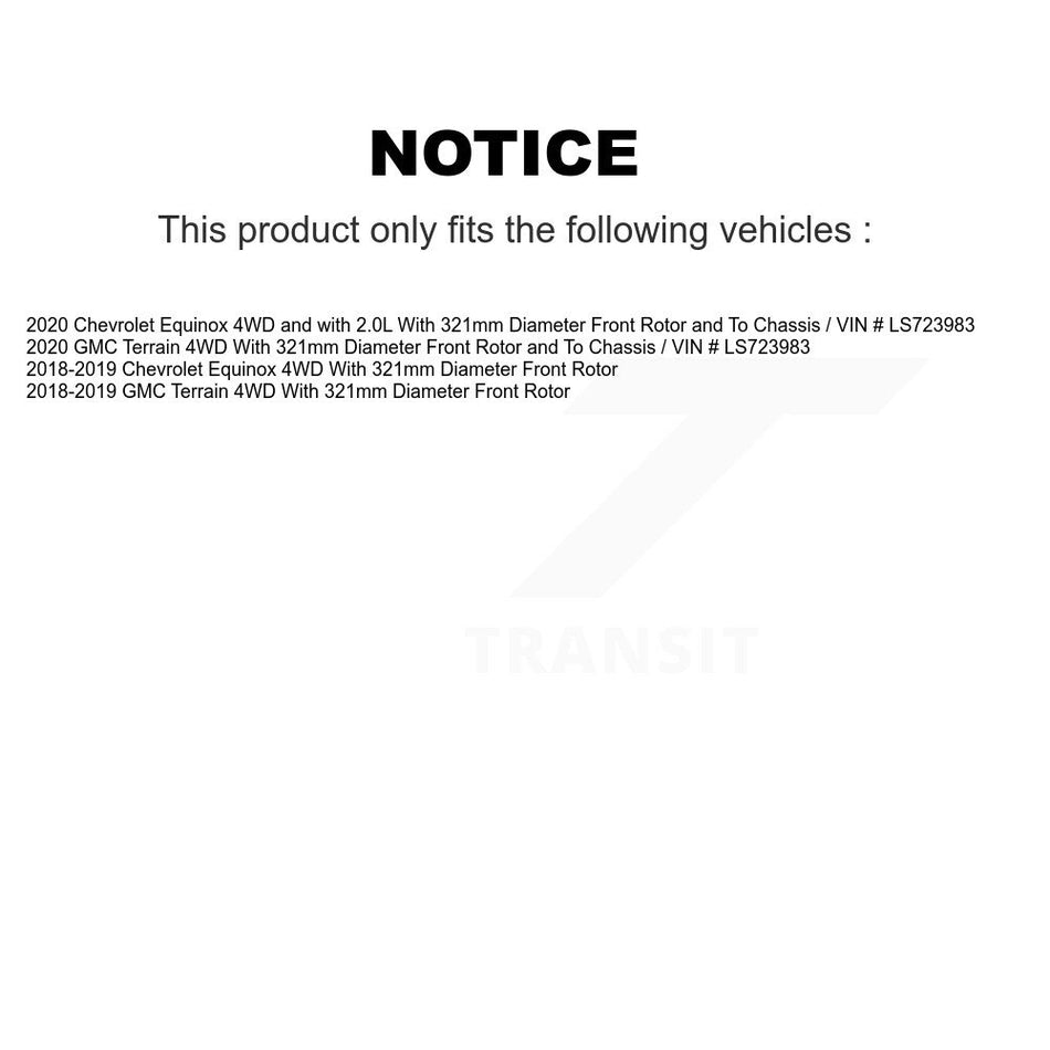 Front Rear Hub Bearing Coat Brake Rotor Pads Kit (10Pc) For Chevrolet Equinox GMC Terrain KBB-128642
