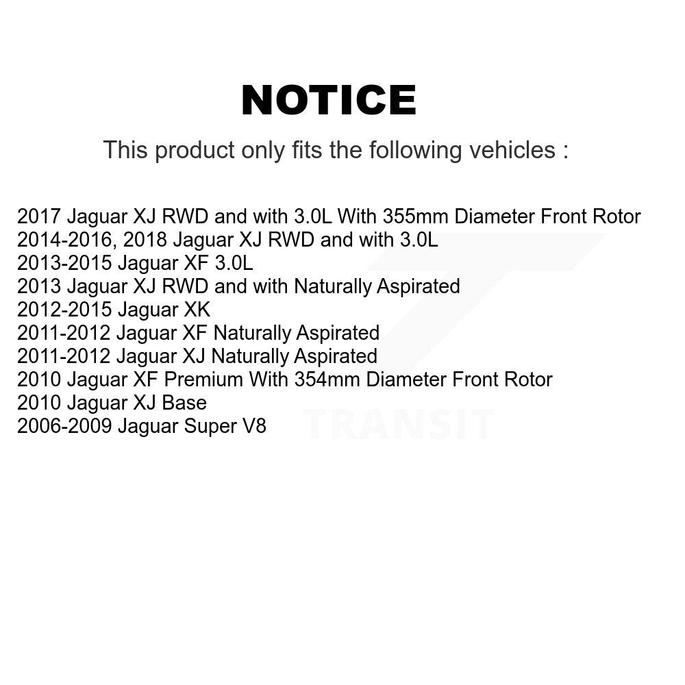 Front Hub Bearing Assembly Coated Disc Brake Rotor & Pad Kit For Jaguar XF XJ XK Super V8 KBB-128773
