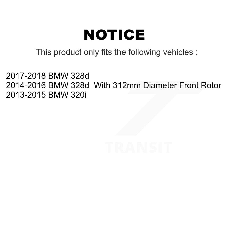 Front Rear Hub Bearing Coated Disc Brake Rotor And Pads Shoe Kit (10Pc) For BMW 320i 328d KBB-129026