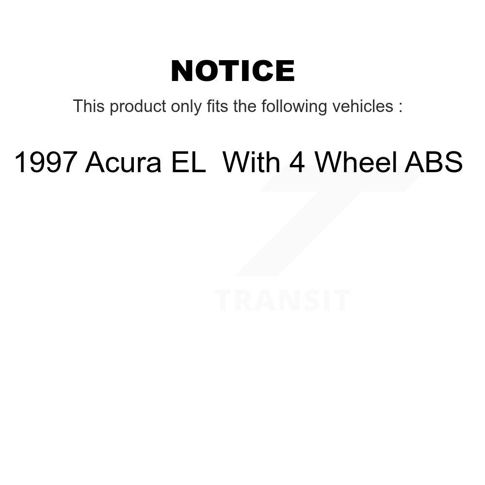 Front Rear Hub Bearing Disc Brake Rotor Pad Kit (10Pc) For 1997 Acura EL With 4 Wheel ABS KBB-129150