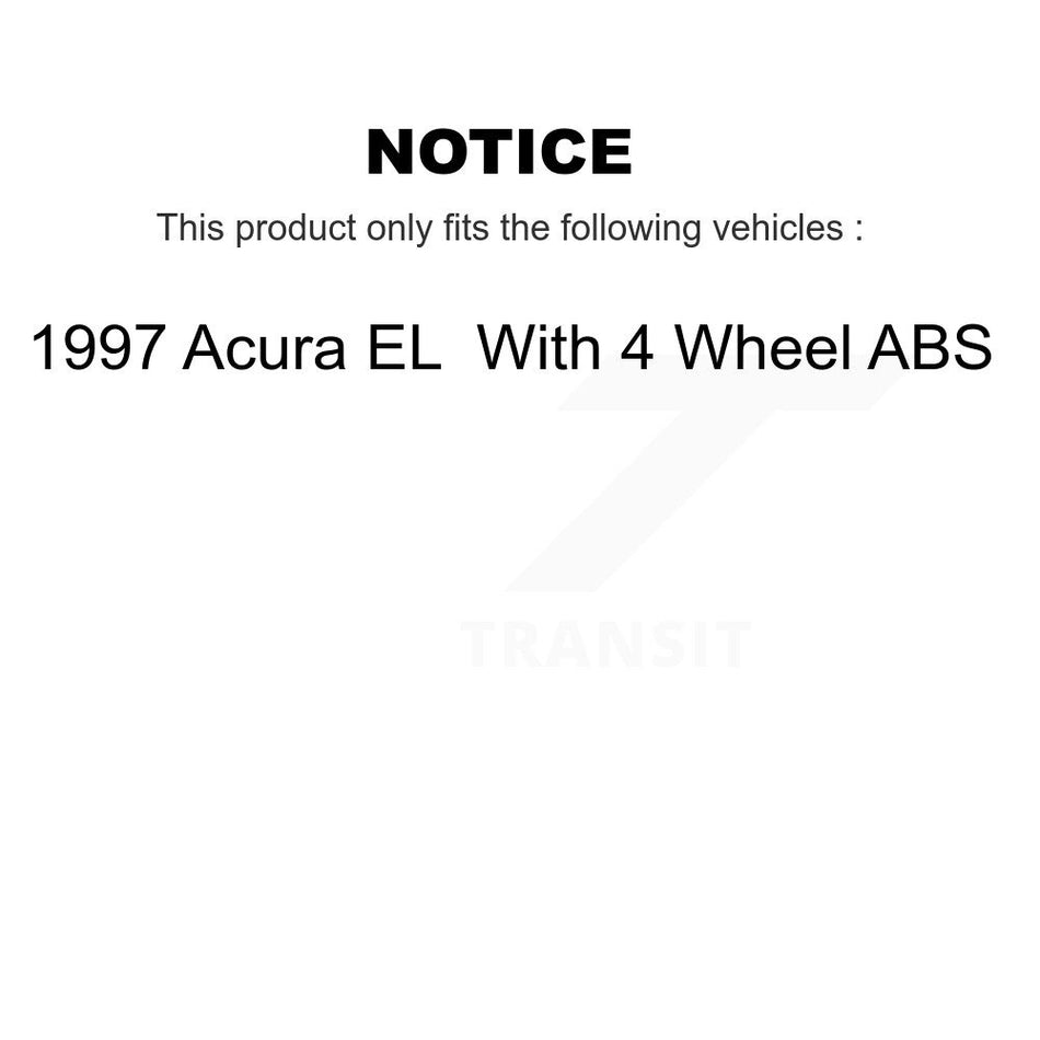 Front Rear Hub Bearing Disc Brake Rotor Pad Kit (10Pc) For 1997 Acura EL With 4 Wheel ABS KBB-129150