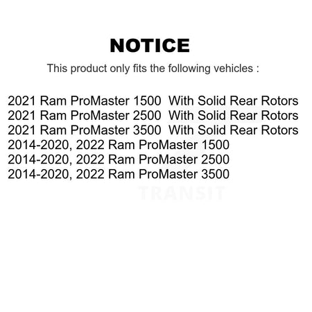 Front Wheel Bearing Disc Brake Rotors And Pads Kit For Ram ProMaster 2500 3500 1500 KBB-129182
