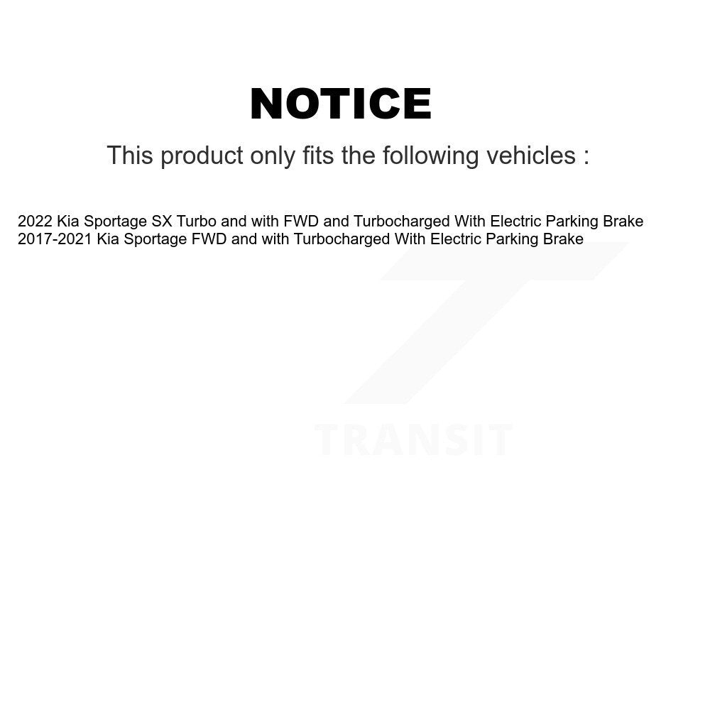 Front Rear Hub Bearing Disc Brake Rotor And Semi-Metallic Pad Kit (10Pc) For Kia Sportage KBB-129418