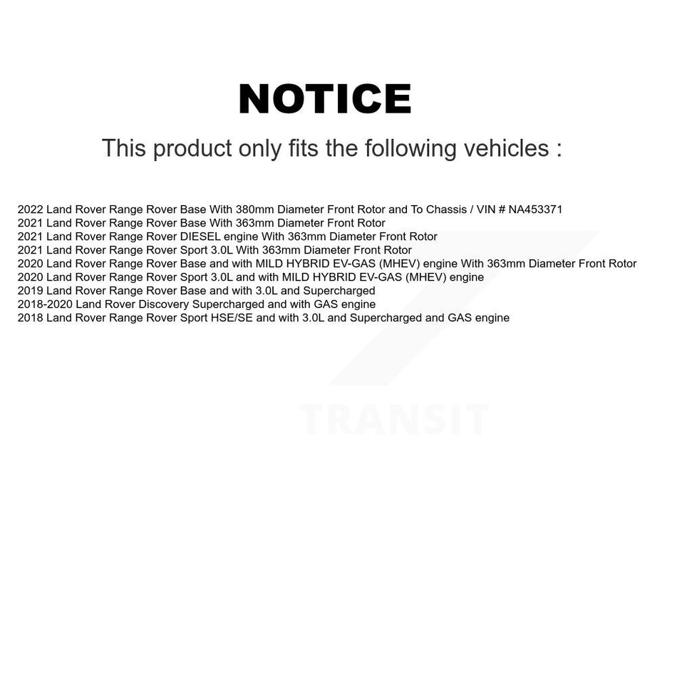 Front Wheel Bearing Coated Disc Brake Rotor Pads Kit For Land Rover Range Sport Discovery KBB-129676