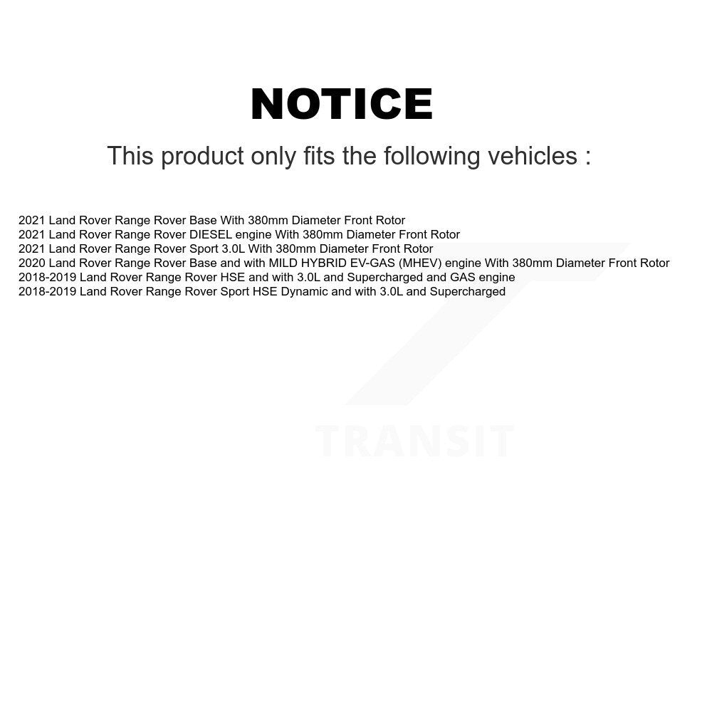 Front Wheel Bearing Disc Brake Rotors And Ceramic Pads Kit For Land Rover Range Sport KBB-129684