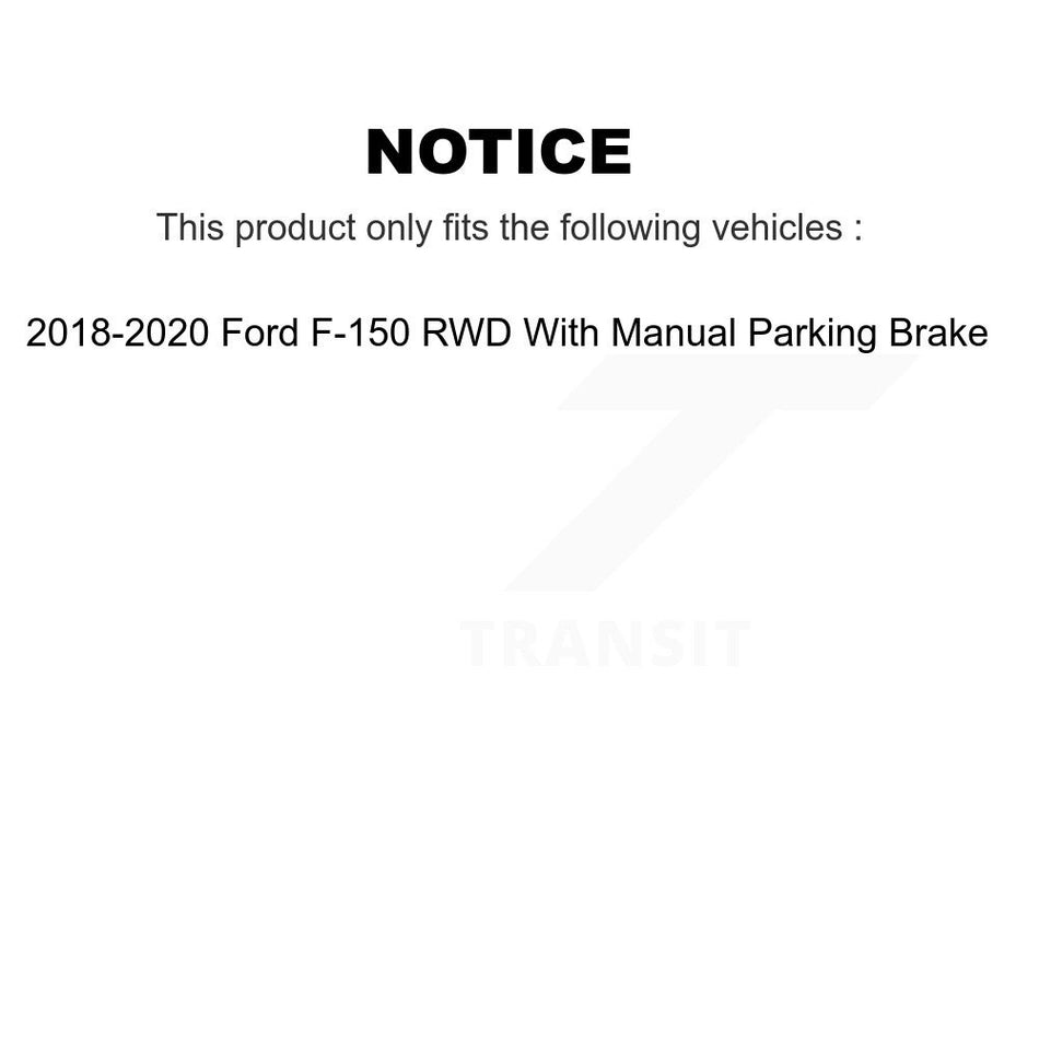 Front Rear Hub Bearing Disc Brake Rotor Pads Shoe Kit (10Pc) For 2018-2020 Ford F-150 RWD KBB-129762
