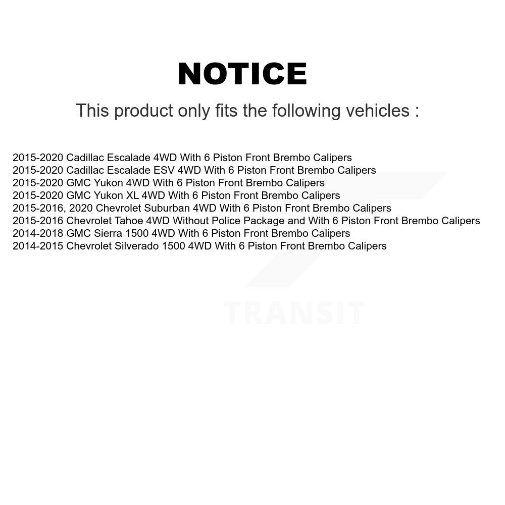 Front Hub Bearing Brake Rotor & Pads Kit For GMC Sierra 1500 Chevrolet Silverado Yukon XL KBB-130067