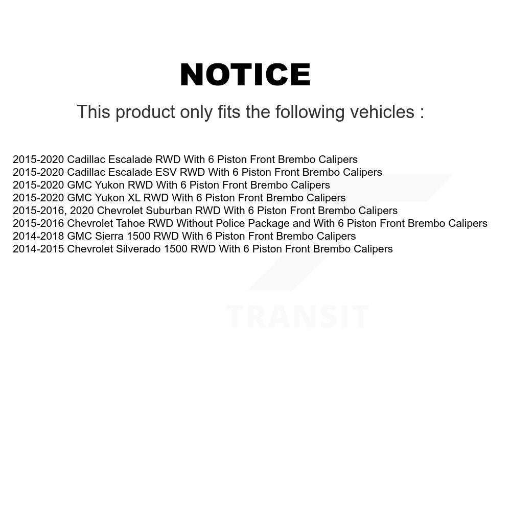 Front Hub Bearing Brake Rotor & Pads Kit For GMC Sierra 1500 Chevrolet Silverado Yukon XL KBB-130114