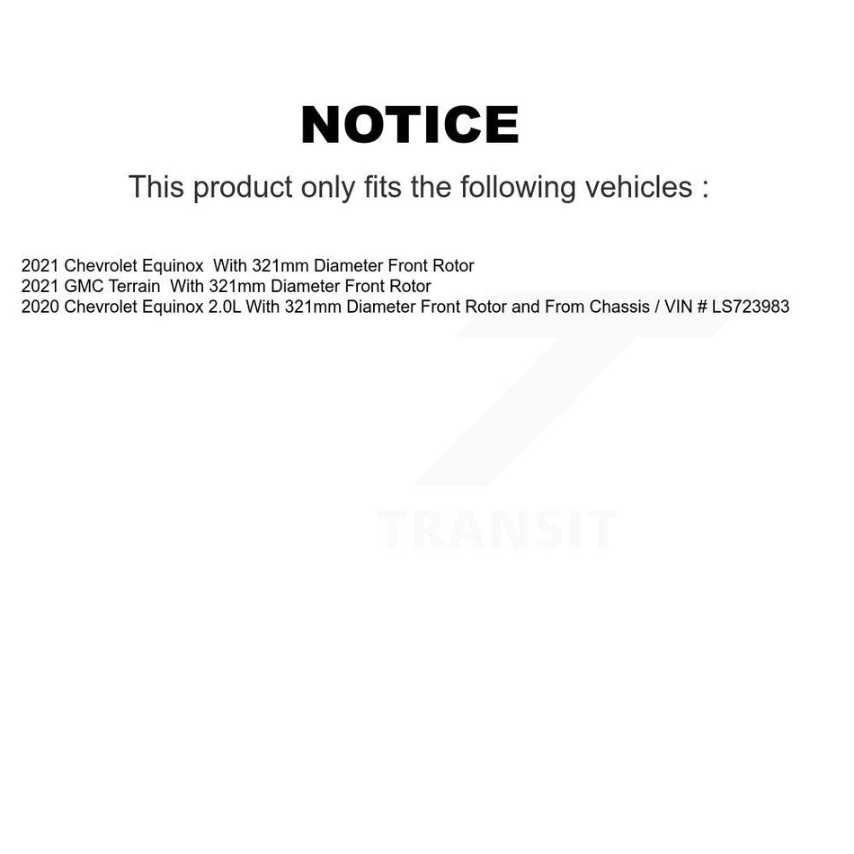 Front Hub Bearing Assembly Coated Brake Rotor & Pad Kit For Chevrolet Equinox GMC Terrain KBB-130409