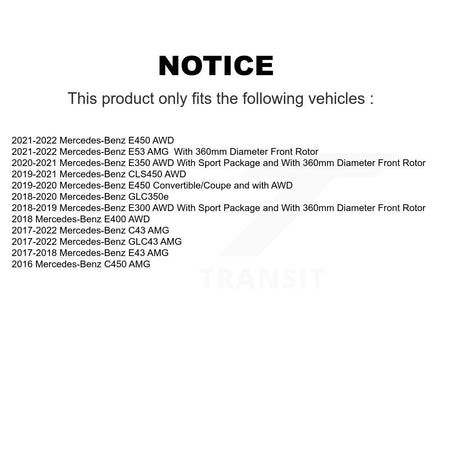 Front Hub Bearing Coat Brake Rotor Pad Kit For Mercedes-Benz C43 AMG GLC43 E450 E400 E300 KBB-130412