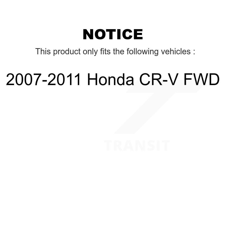 Front Rear Hub Bearing Coated Brake Rotor And Pad Kit (10Pc) For 2007-2011 Honda CR-V FWD KBB-130625