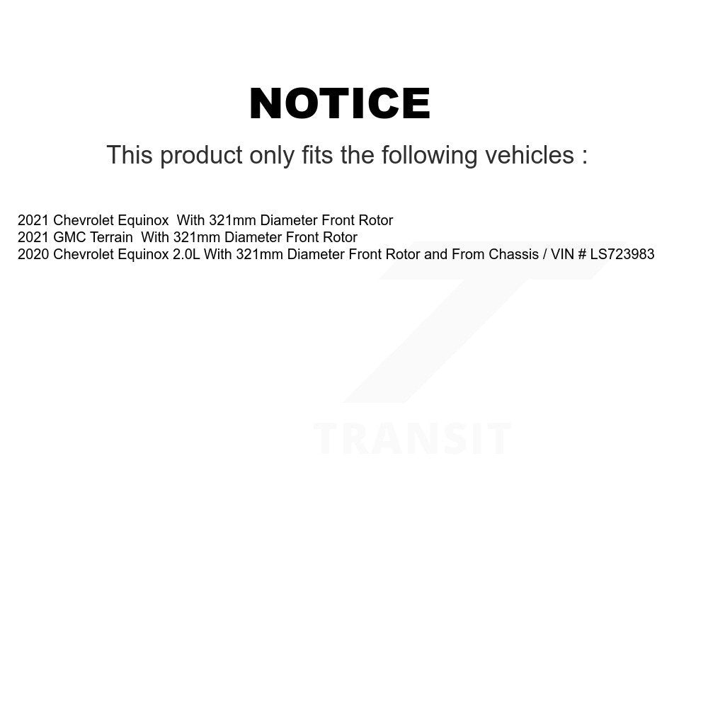 Front Hub Bearing Coated Drill Slot Brake Rotor Pad Kit For Chevrolet Equinox GMC Terrain KBB-130697